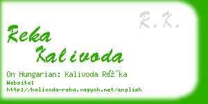 reka kalivoda business card